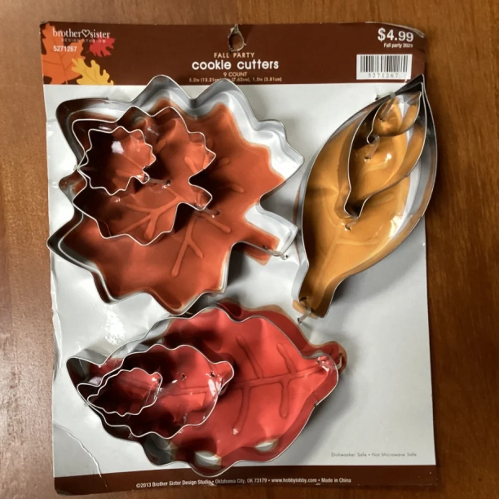 Fall Party Cookie Cutters 2 packs New with tag